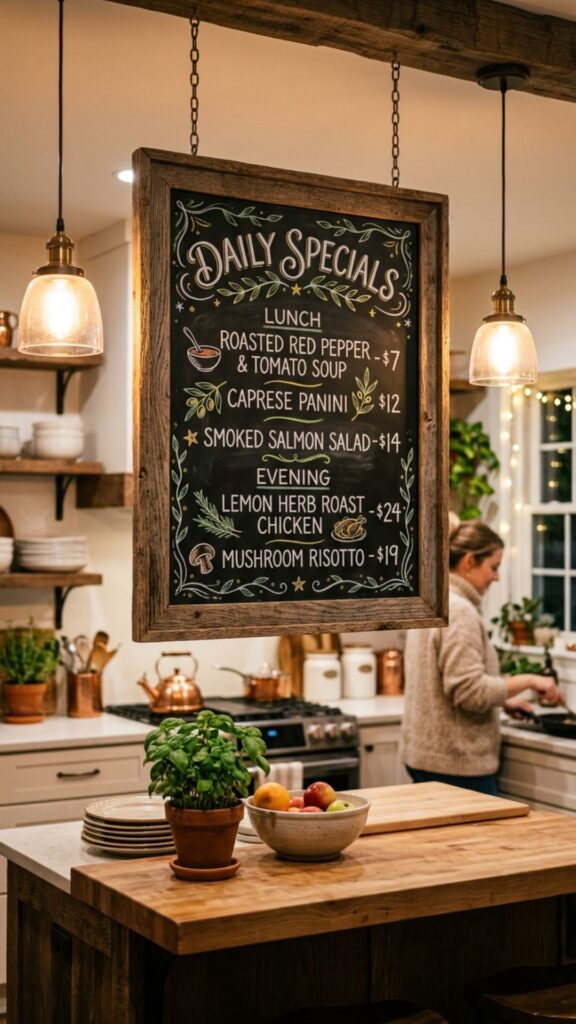 16. Hanging Chalkboard or Menu Sign
