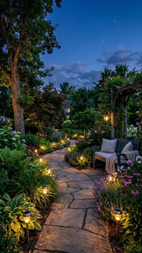 16. Install Solar-Powered Landscape Lighting