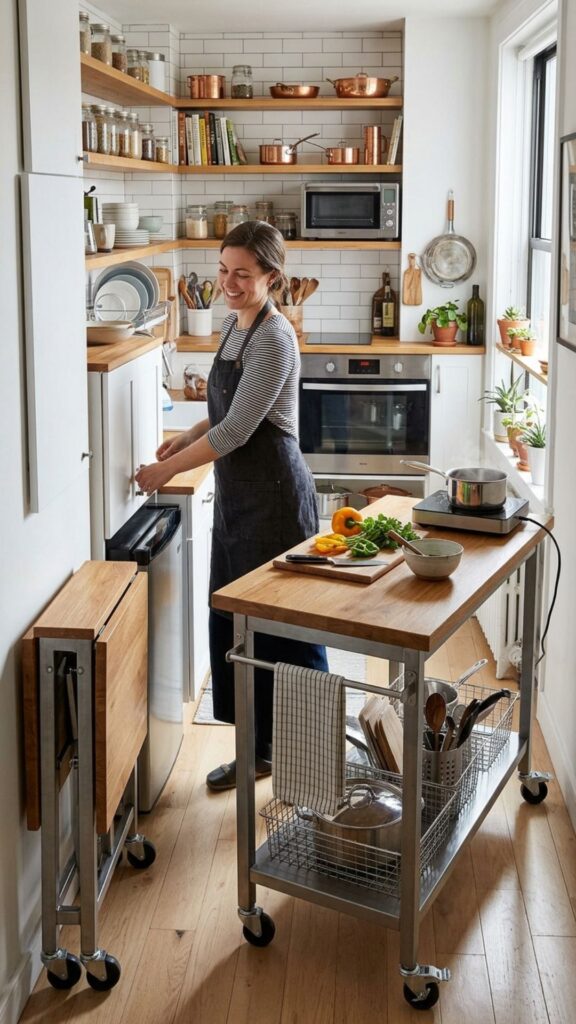 16. Install a Fold-Away Island on Casters