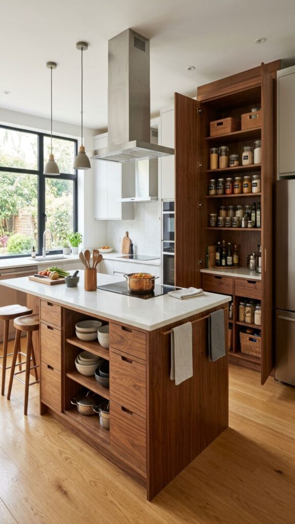 16. Storage-Packed Island with Wall Pantry