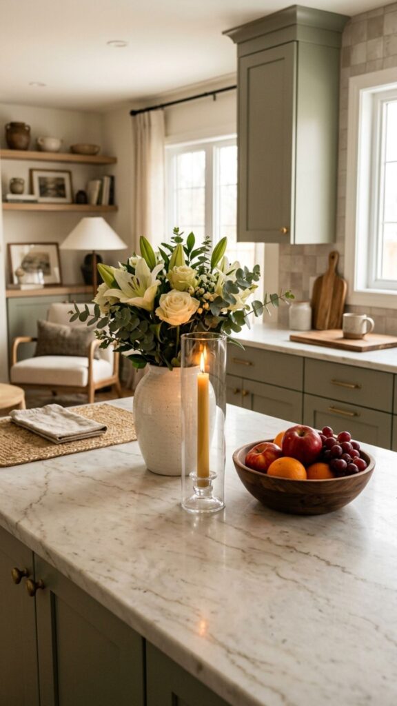 16. Style the Countertop Like Living Room Decor