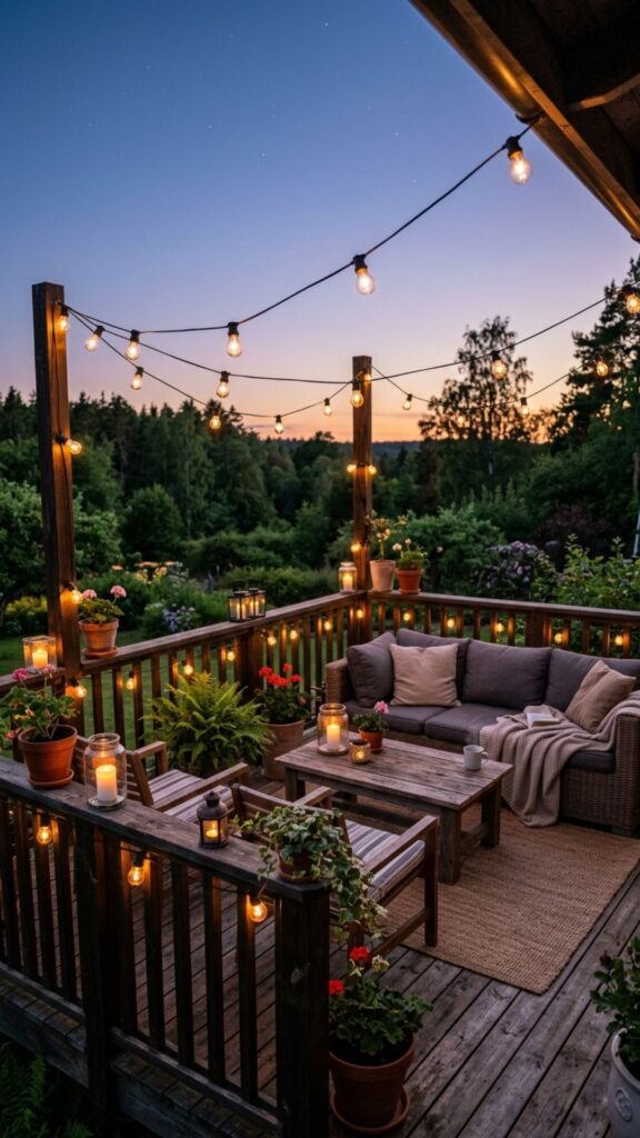 16. Zigzag Lights Across a Deck