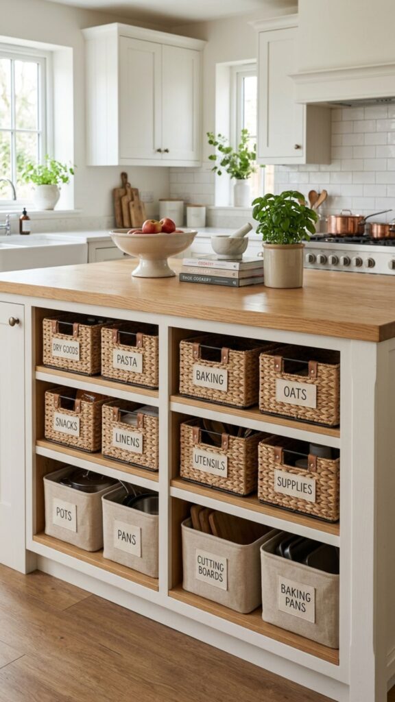 17. Add Baskets and Bins for Instant Storage
