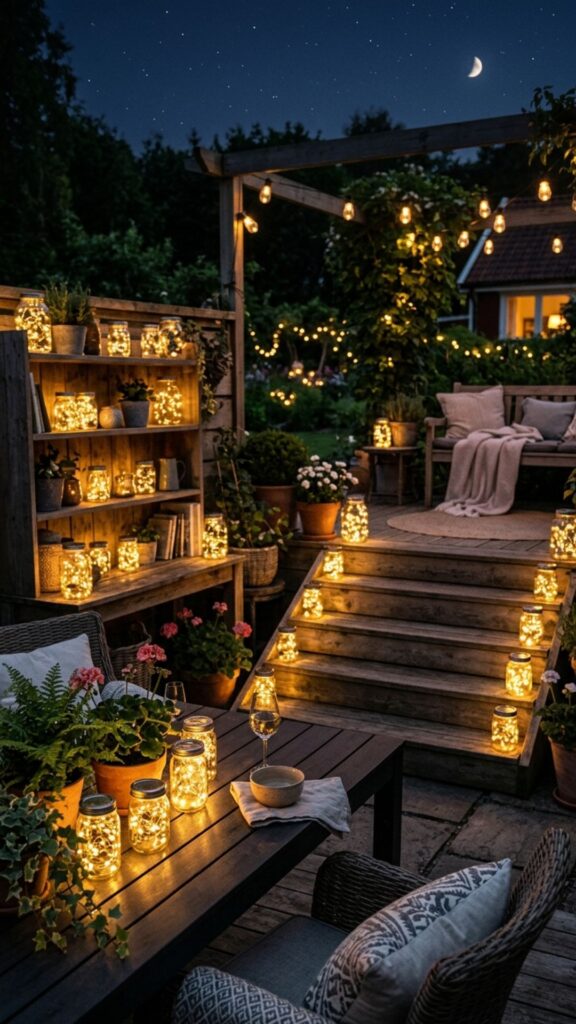 17. Cluster Lights in Glass Jars