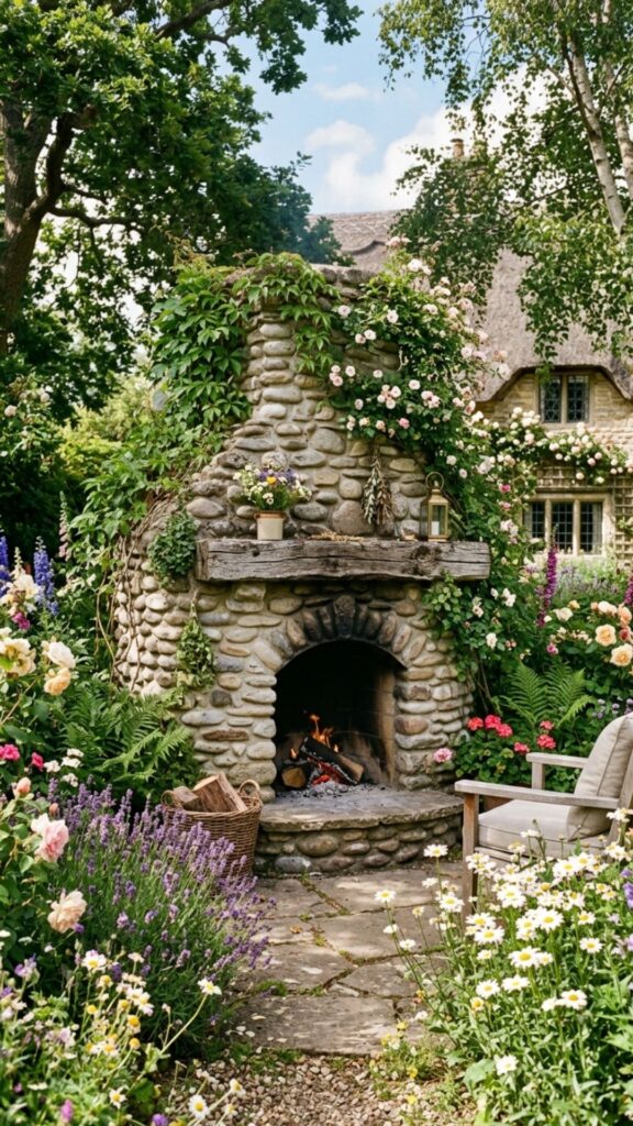 17. Cozy Cottage-Style Fireplace
