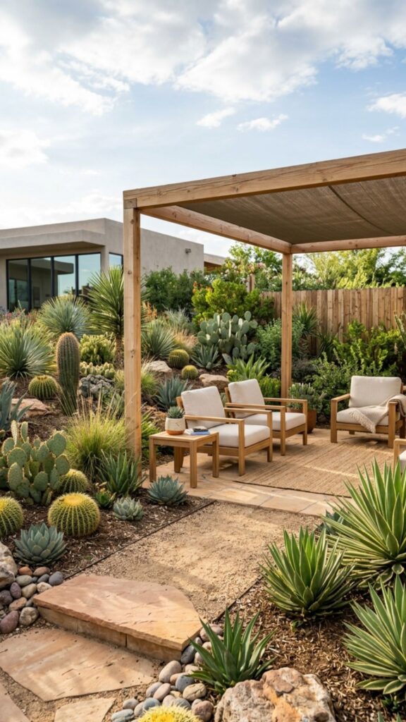 17. Desert-Inspired Xeriscape Lounge