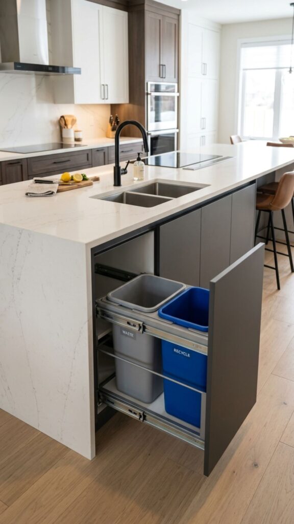 17. Include a Slide-Out Trash Bin