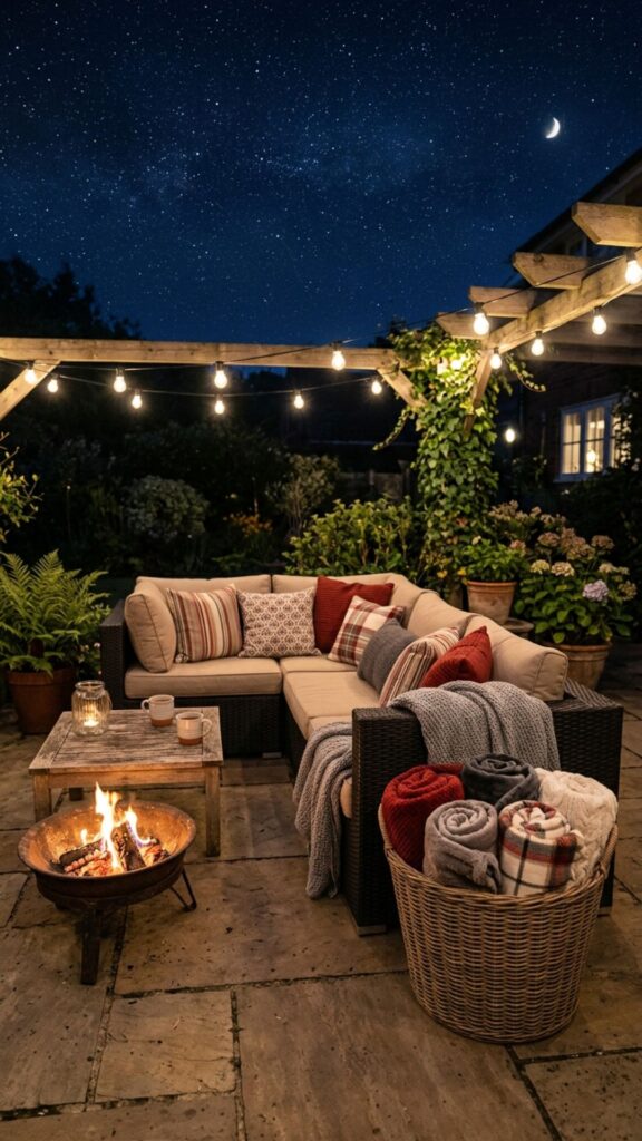 17. Incorporate Blankets and Throws for Cool Nights