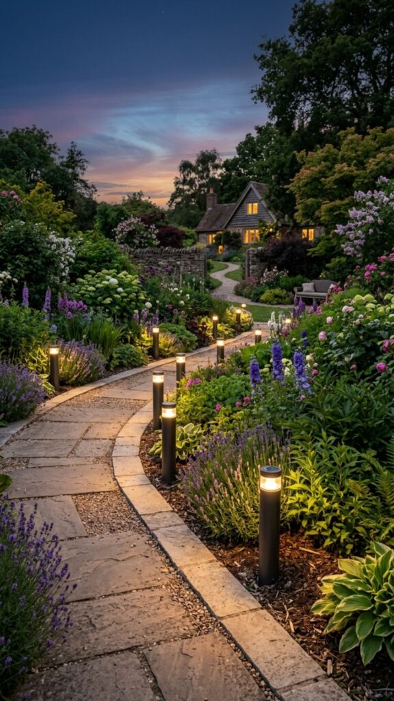 17. Line a Garden Border with Solar Bollard Lights