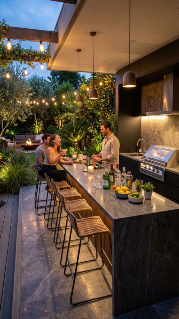 17. Outdoor Kitchen Bar Seating