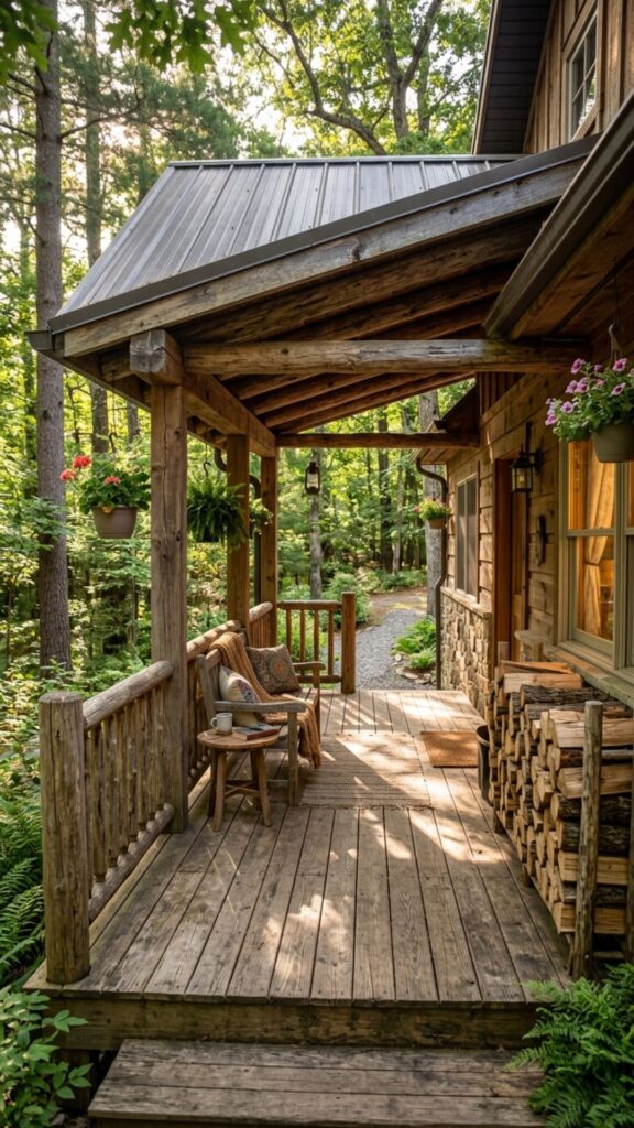 17. Rustic Log and Timber Porch