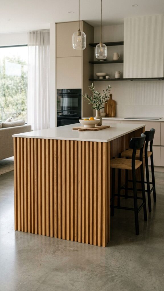 17. Textured Wood Slat Base