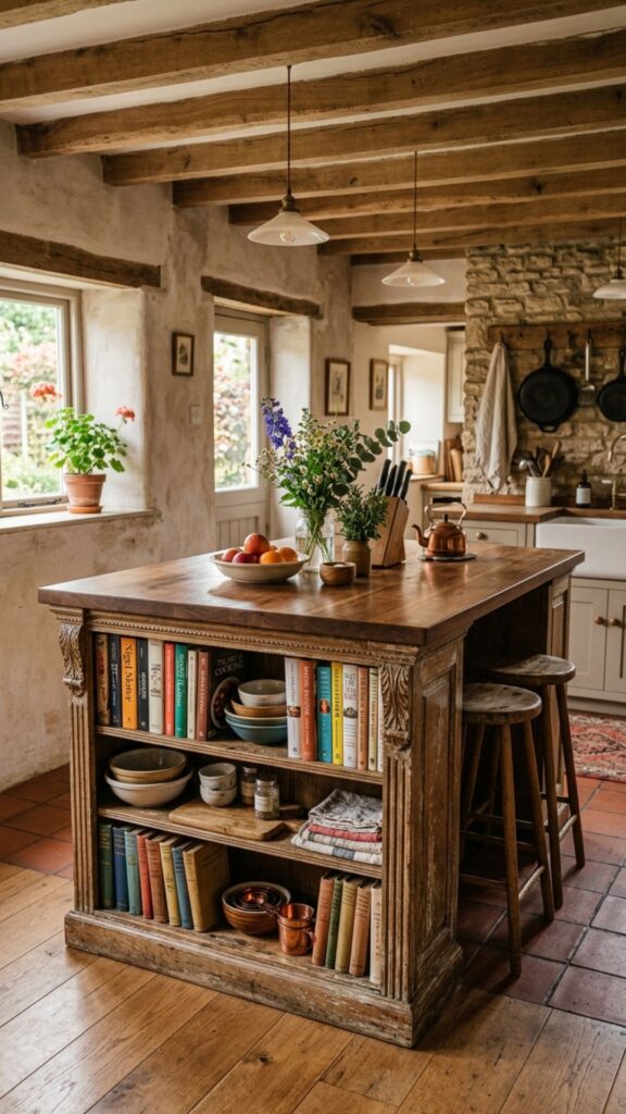 17. Vintage Repurposed Bookcase Island
