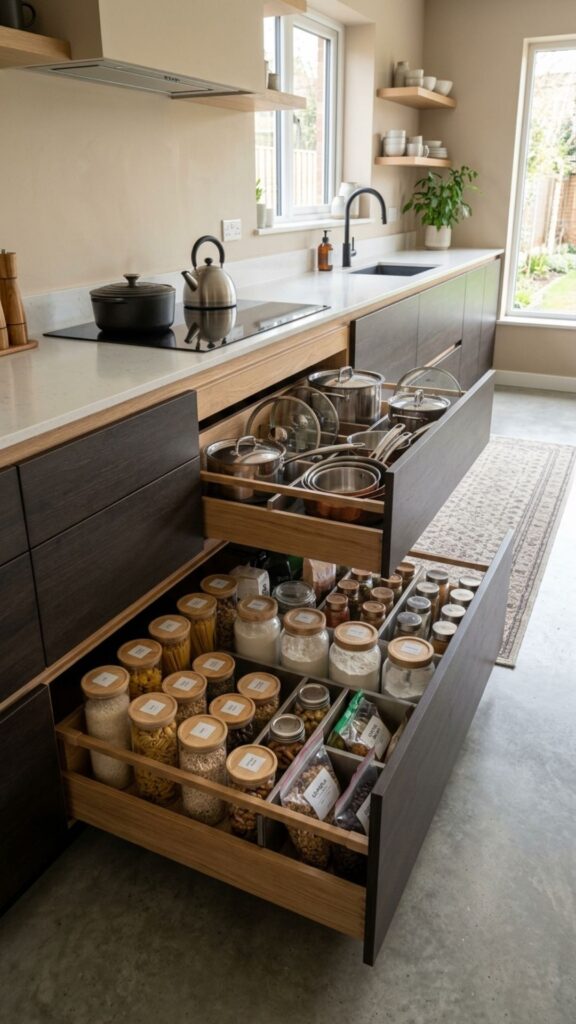 18. Add Deep Drawers Instead of Cabinets