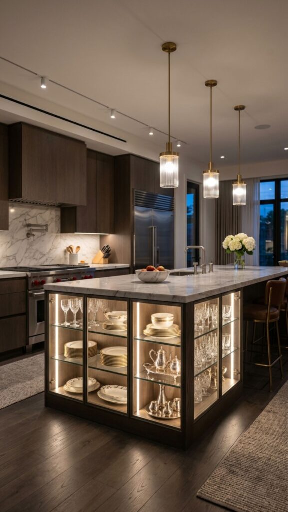 18. Add Glass-Front Display Cabinets