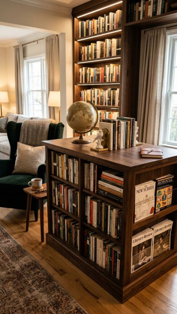 18. Build in Bookshelves for a Library Feel