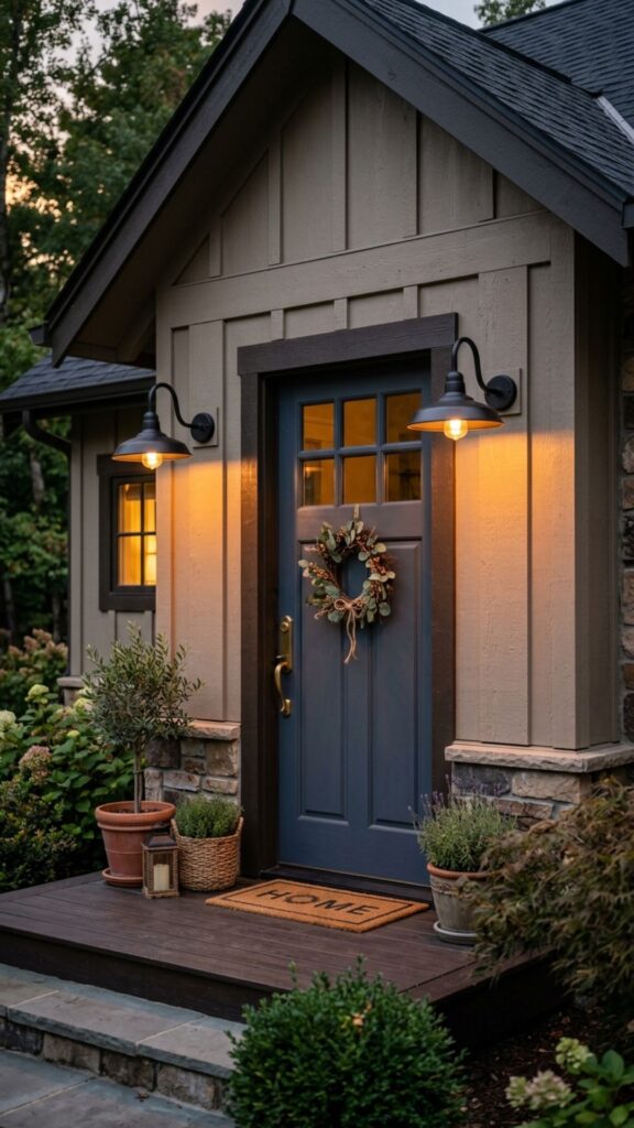 18. Install Black Gooseneck Barn Lights