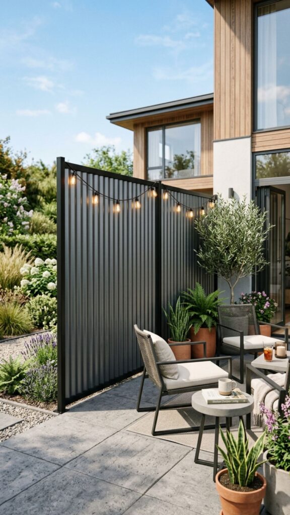18. Install Corrugated Metal or Polycarbonate Screens