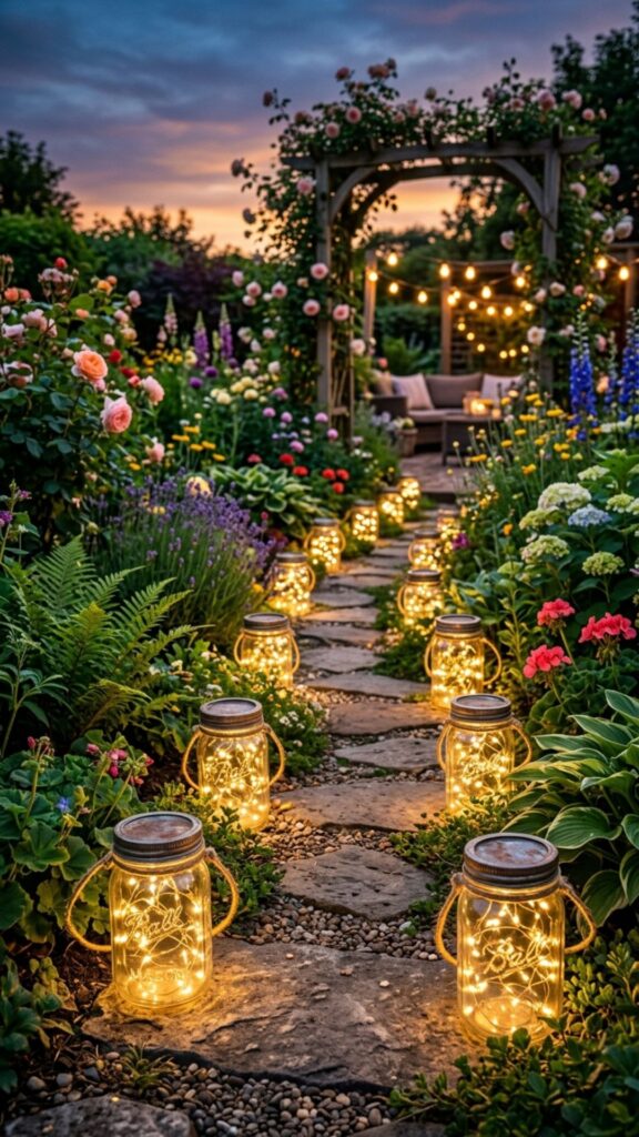 18. Mason Jar Path Lights