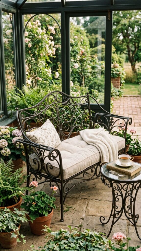 18. Metal Settee