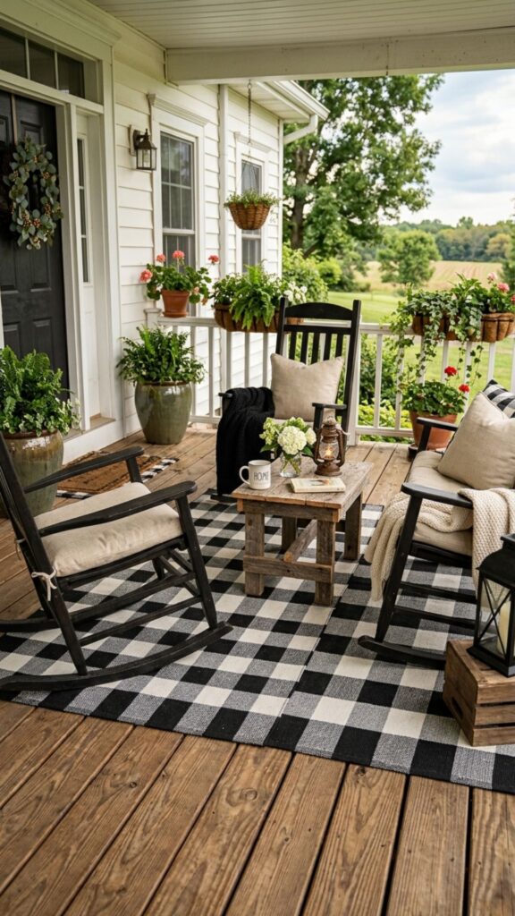 18. Roll Out a Plaid or Buffalo Check Rug