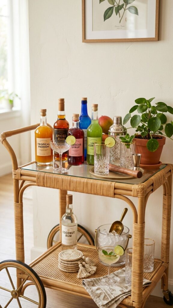 19. Add a Beach-Inspired Bar Cart