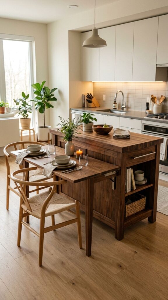 19. Add a Drop-Leaf Extension for Flexible Space
