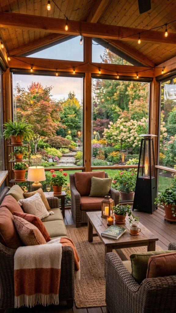 19. All-Season Porch with Roll-Down Shades