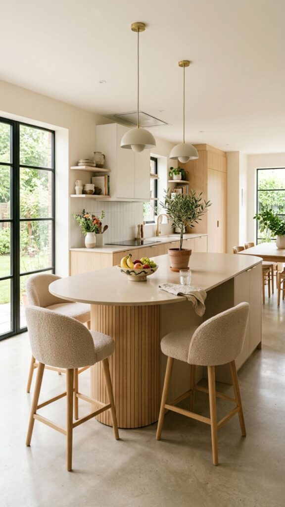 19. Beige Island with a Curved Design