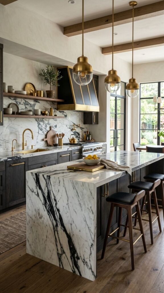 19. Black and White Backsplash Tie-In
