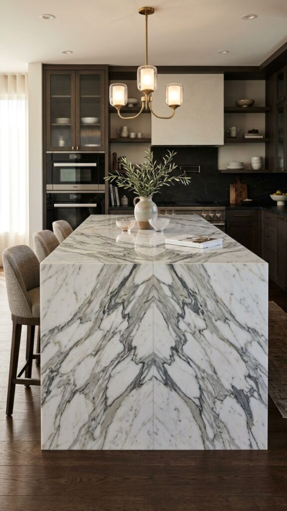 19. Bookmatched Marble for Mirror-Image Drama