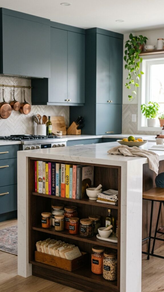 19. Bookshelf-Style Island End Cap