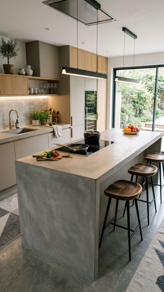 19. Concrete Island With Integrated Cooktop
