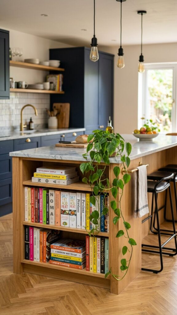 19. Island With a Built-In Bookshelf End
