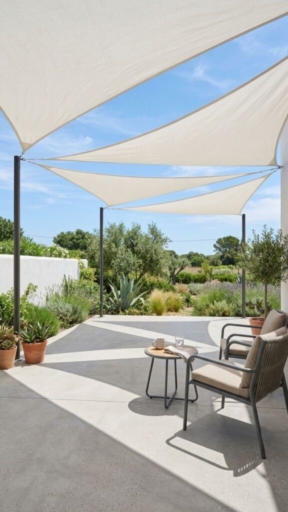 19. Minimalist Shade Sail Installation