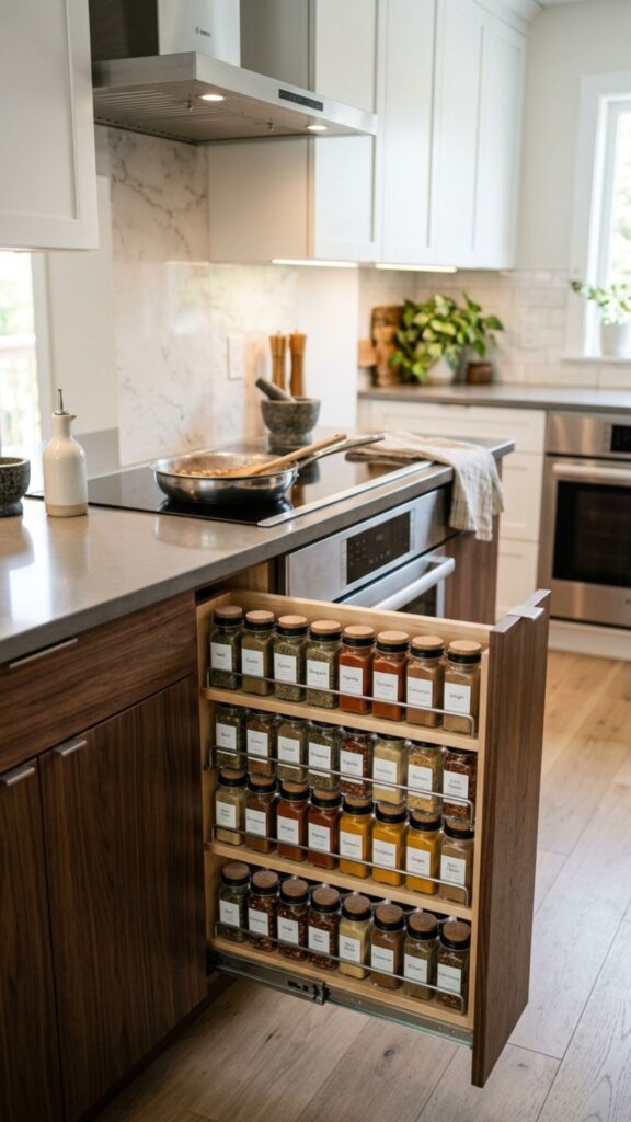 19. Spice Pull-Out Beside the Cooktop