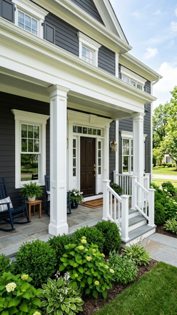 19. Trim the Porch with Bold White Molding