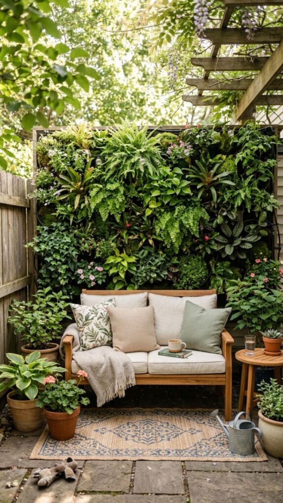 19. Vertical Gardens Paired With Seating