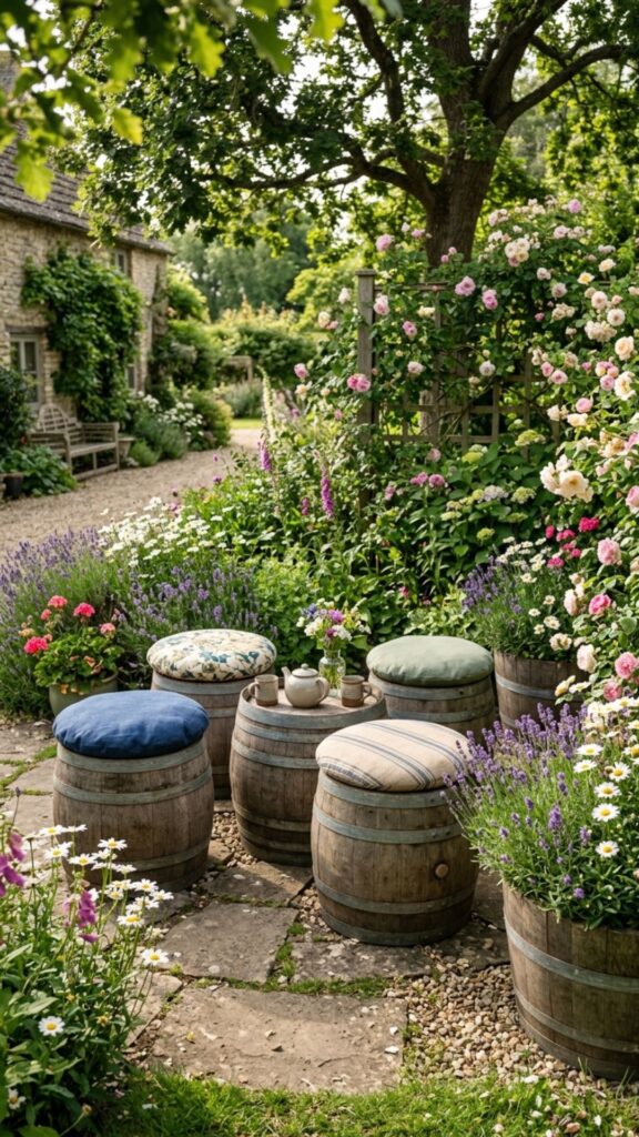 19. Wine Barrel Seats