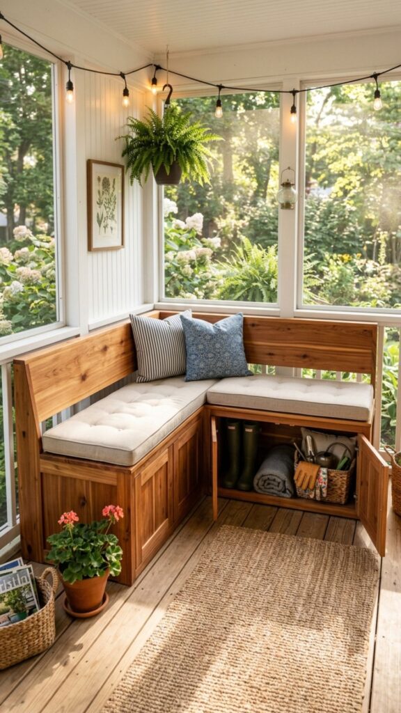 2. A Built-In Bench With Storage