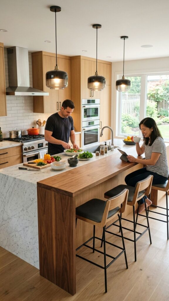 2. A Two-Tier Island for Casual Dining
