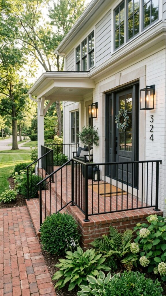 2. Add Black Metal Railings and Accents