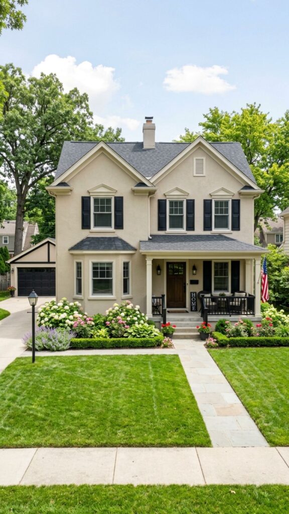 2. Add Black Shutters for Contrast