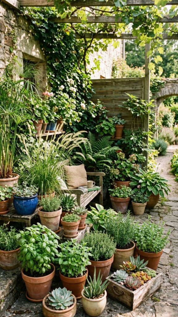 2. Add Potted Plants and Container Gardens