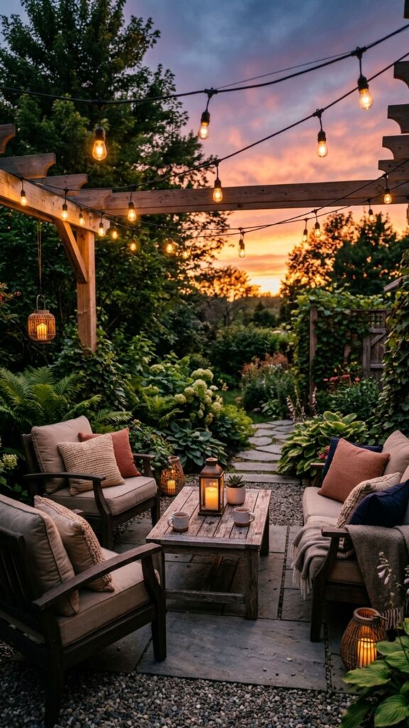2. Add Warm String Lights Overhead