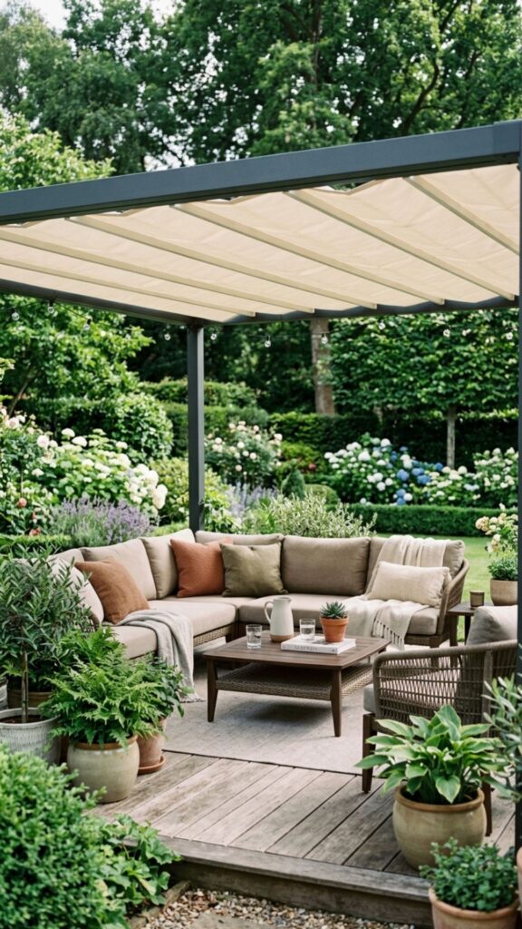 2. Add a Pergola With a Retractable Canopy