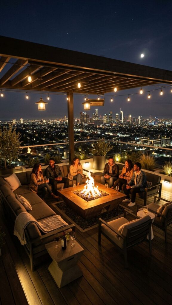 2. Add a Statement Fire Pit or Fireplace