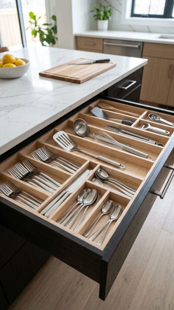 2. Built-In Cutlery and Utensil Organizers