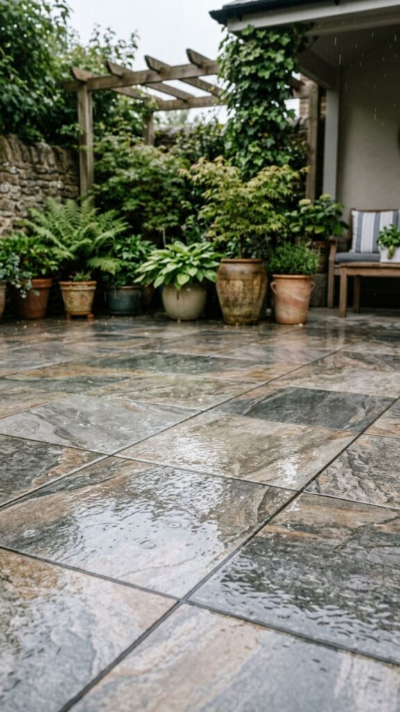 2. Choose Slip-Resistant Porcelain or Textured Tiles