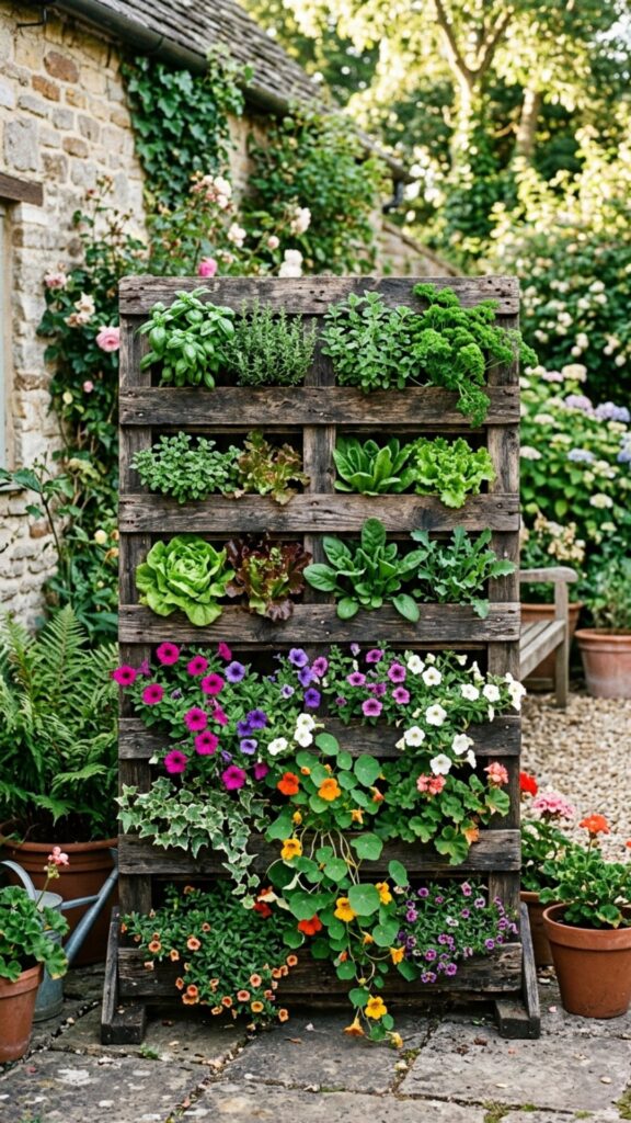 2. Hang a Pallet Planter Garden